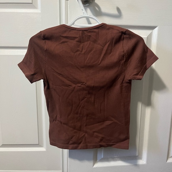 Chocolate Ribbed Tee - Picture 2 of 4